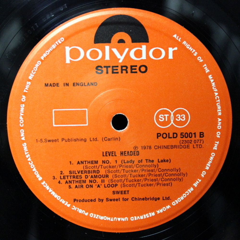 Sweet / Level Headed (LP)