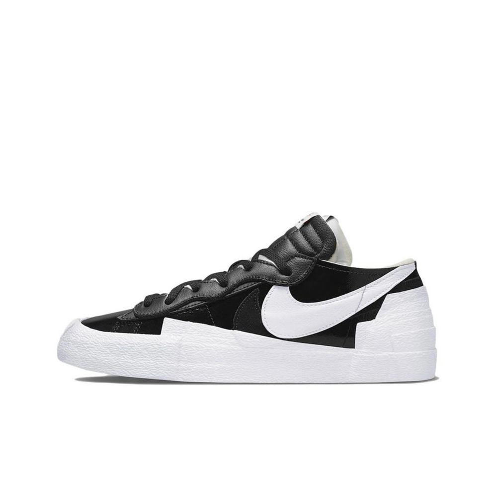 【Customized sneakers】 Sacai x Nike Blazer Low steam puppet Fallen Angel deconstructs niche high-end low-top sneakers for men and women with the same black powder