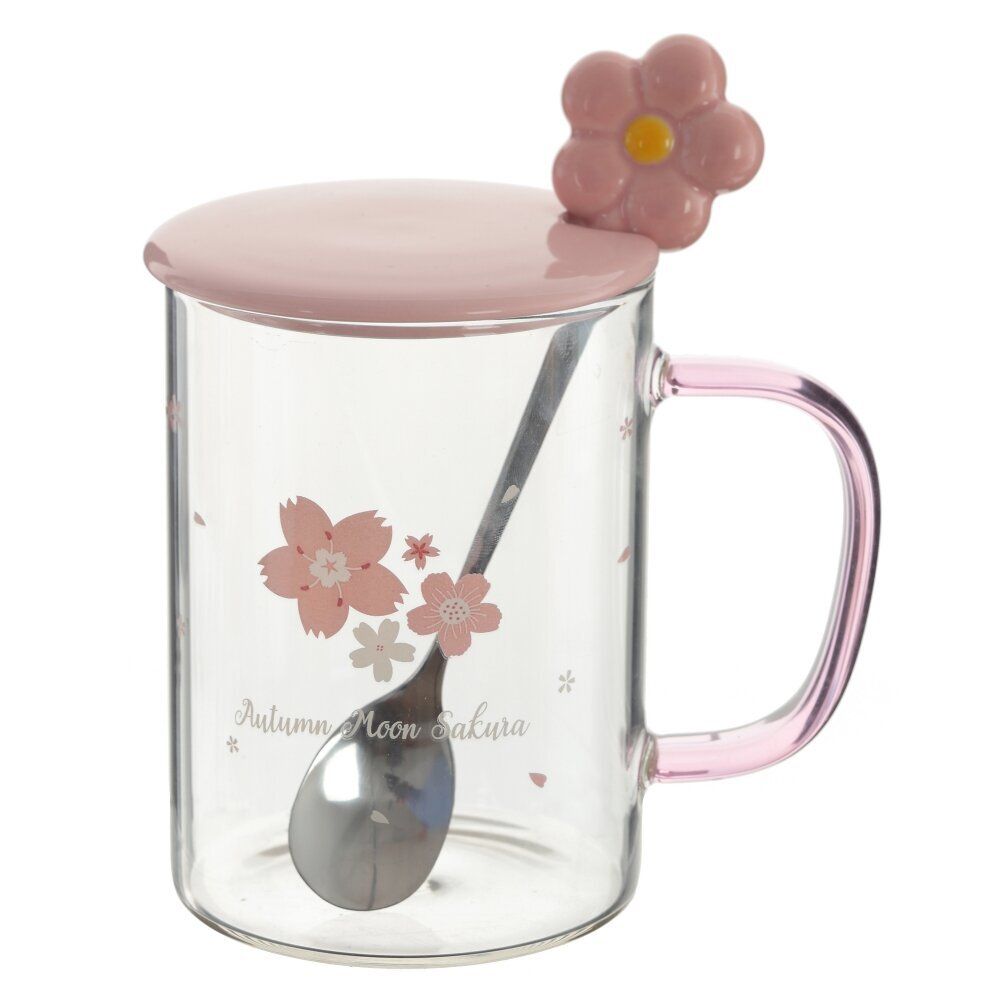 GAEM Кружка с крышкой и ложкой, 500 мл, L12 W8 H11 см, 4в.