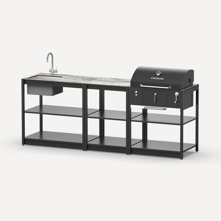 Мангальный комплекс Lounge M-104SB, 2.3 м, черный/серый каспий