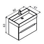 Тумба с раковиной ORKA Malta 80 подвесная, белый матовый