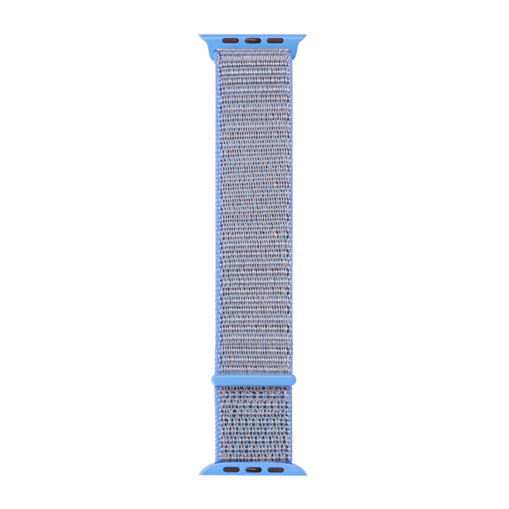 Синий ремешок для часов Apple Watch размер 42 и 44мм из плетеного нейлона, tahoe blue