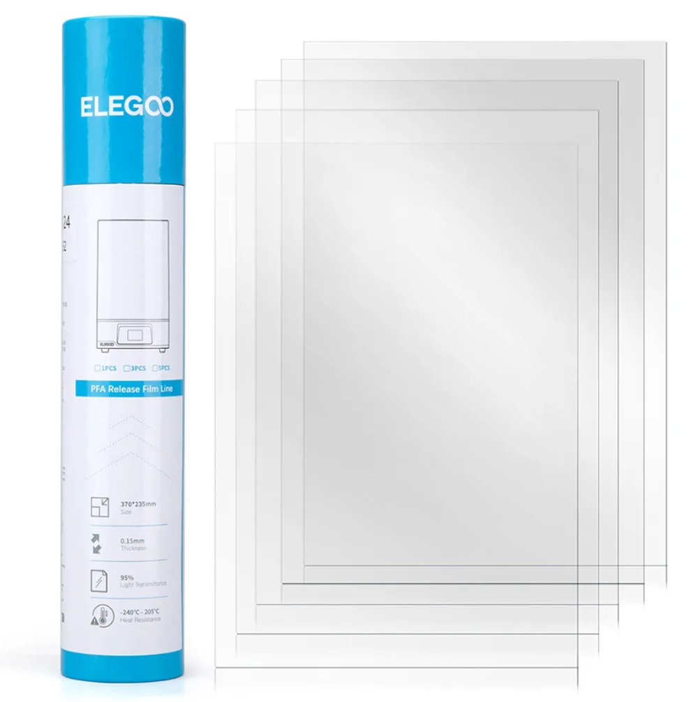 PFA‑плёнка ELEGOO (5 шт.) для Jupiter SE: повышенная стойкость к УФ и смоле, лёгкое отделение моделей