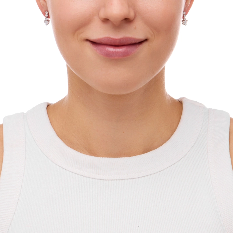 Серьги Сияющий Треугольник – Серебро