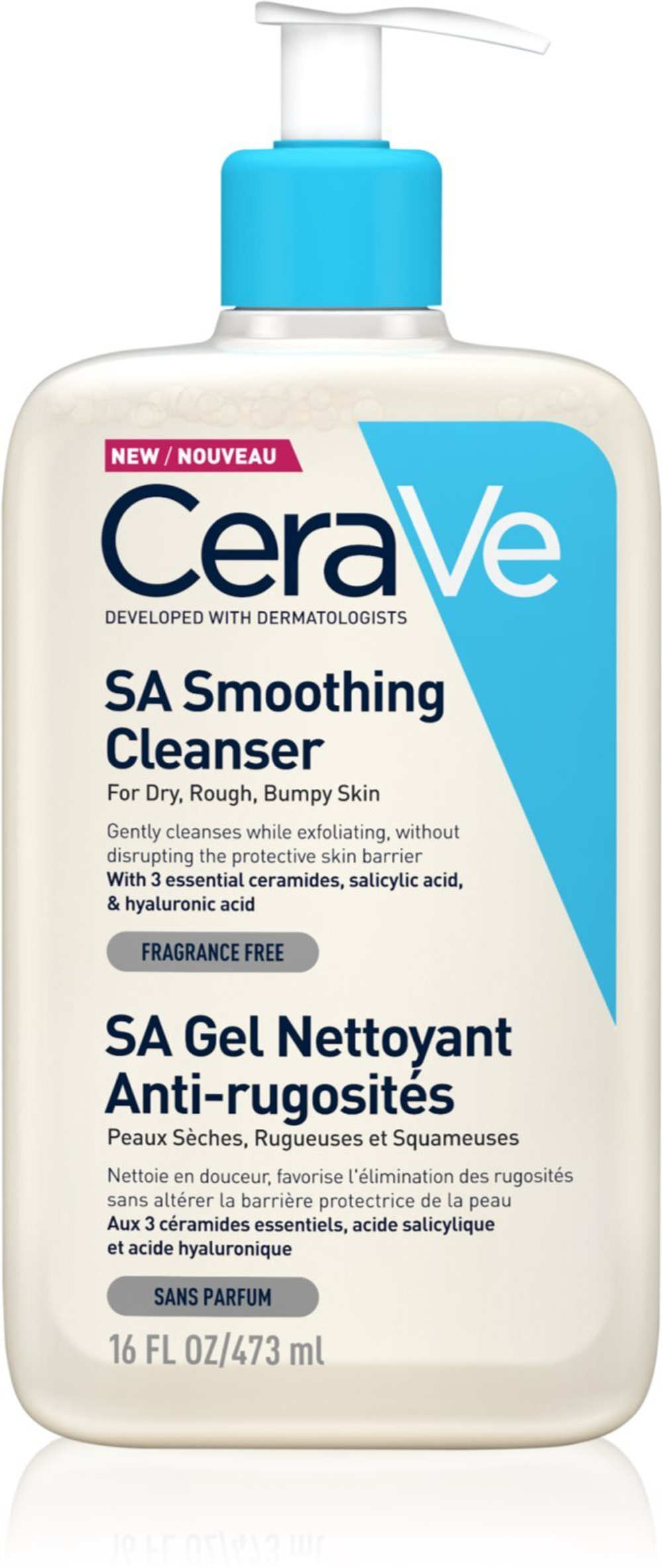 CeraVe SA - очищающая и смягчающая эмульсия для нормальной и сухой кожи /   473  ml  / GTIN 3337875795456