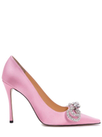 MACH & MACH | 110mm Double Bow satin pumps