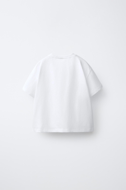 ZARA ФУТБОЛКА С ВИШНЕВЫМ КАРМАНОМ ИЗ КРУЖЕВА КРОШЕ, БЕЛЫЙ