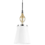 806010 Подвес ESCICA 1х40W E14 БЕЛЫЙ/КОНЬЯК/ХРОМ