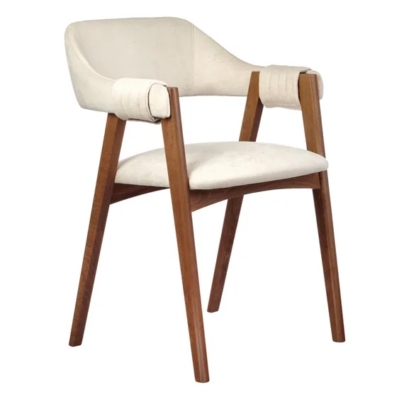 Стул Heron, орех, бежевый велюр