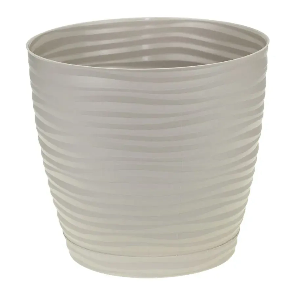 Кашпо ДЮНА D180мм 3л с поддоном кремовый (комплект 12 шт)