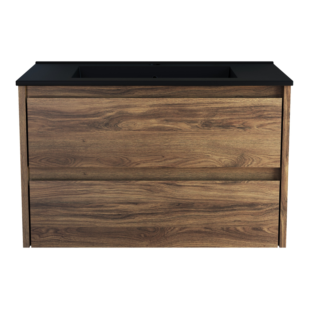 Тумба под раковину Vincea Gio 800 подвесная, 2 выкатных ящика soft-close, C.Oak