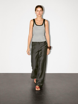 Massimo Dutti Топ на бретелях в полоску, натуральный, кремовый