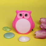 Ночник-светильник «Сова» 9*8см 4LED 2W 220V, Розовый