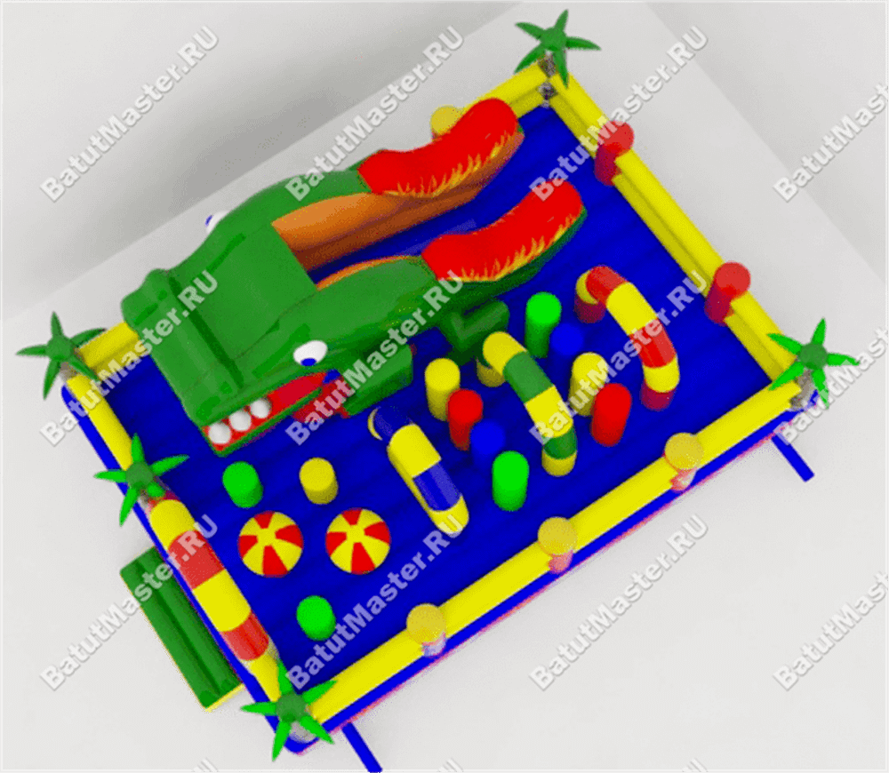 Надувной батут "Огненный ящер"