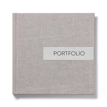 25x25 фотокнига с льняной обложкой "Ash" с металлической плашкой
