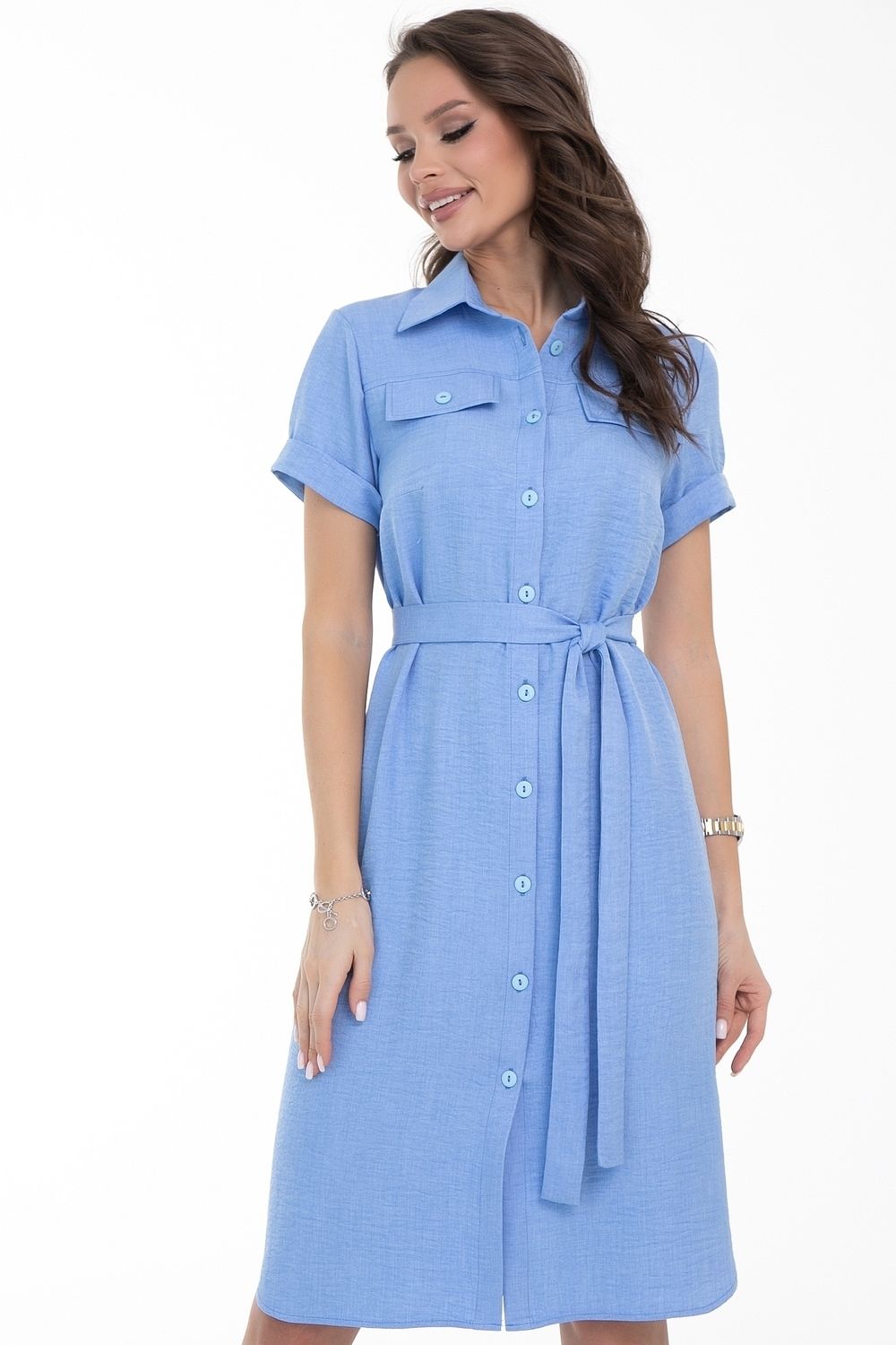 Платье-рубашка Сидни Лето (небо) Diolche (Акция)