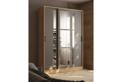 Шкаф-купе Стиль-2 160, Дуб Крафт Золотой, Графит серый