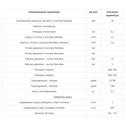 Теплообменник для бассейна вертикальный - 28кВт, бассейна ВР1½", котел ВР1", AISI-304L - MF-80 - AquaViva