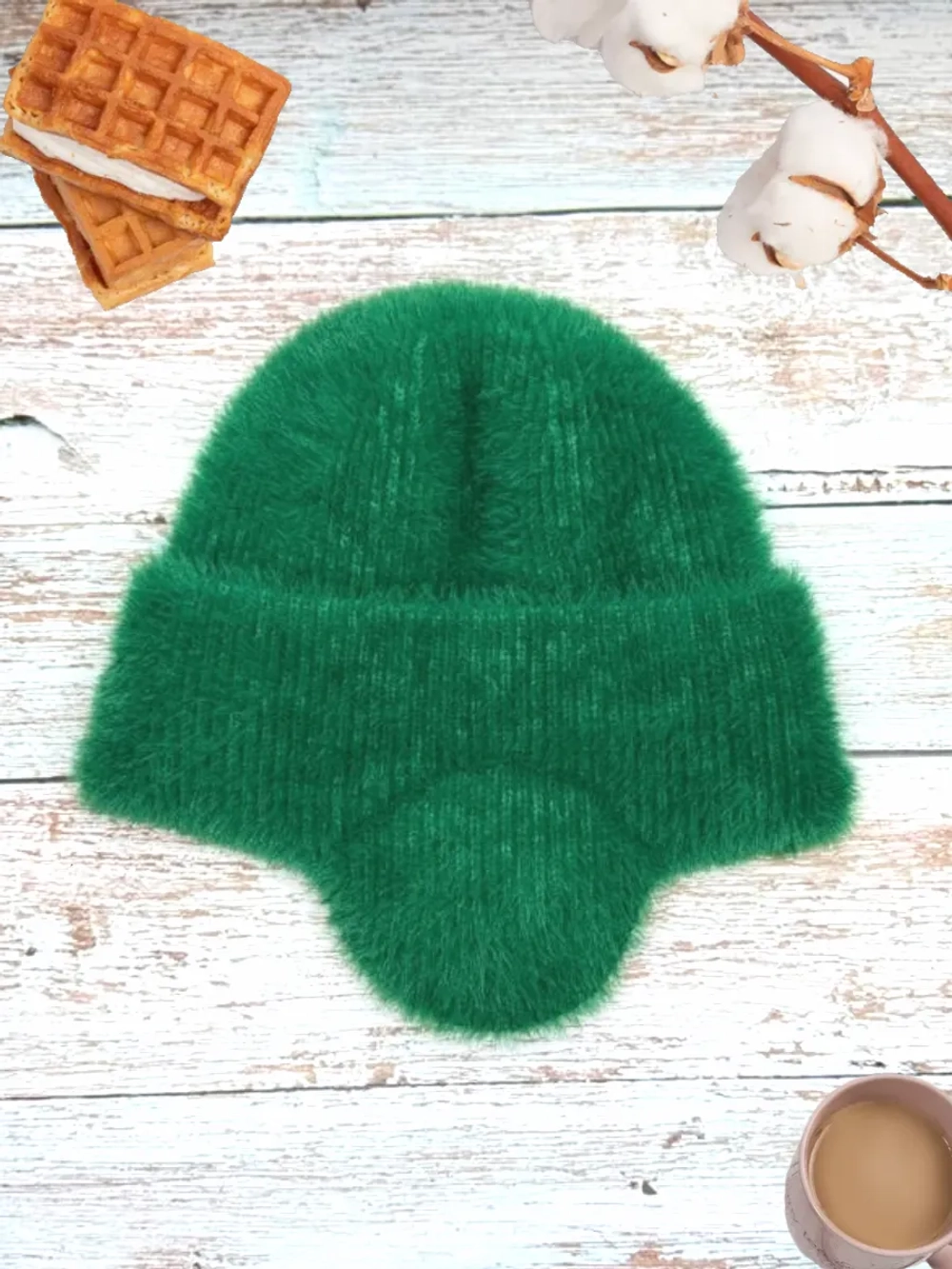 шапка ушанка зимняя вязаная