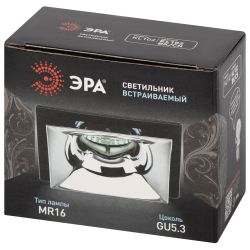 Светильник встраиваемый декоративный ЭРА KL102 BK/CH под лампу MR16 GU5.3 черный/хром | Декоративные встраиваемые светильники