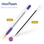 Ручка шариковая MunHwa MC Gold фиолетовая, 0.5мм, масляный стержень, грип