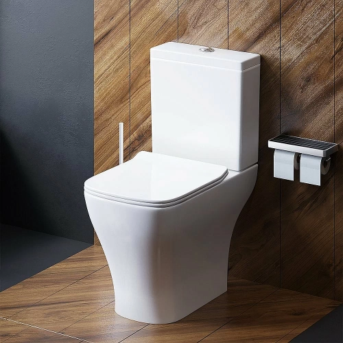 Унитаз-компакт Damixa Titan DX78C8600SC белый, с крышкой микролифт, с бачком, безободковый