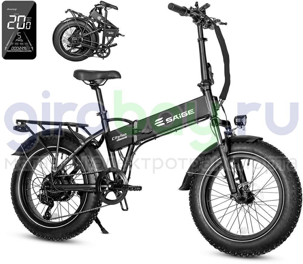 Электровелосипед Saige Cityfun (48V/10.4Ah) - Чёрный фото №1