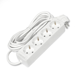 Удлинитель 4х5м с заземл. 16А IP20 3.5кВт ПВС 3х1 бел. DOMTOK 2397