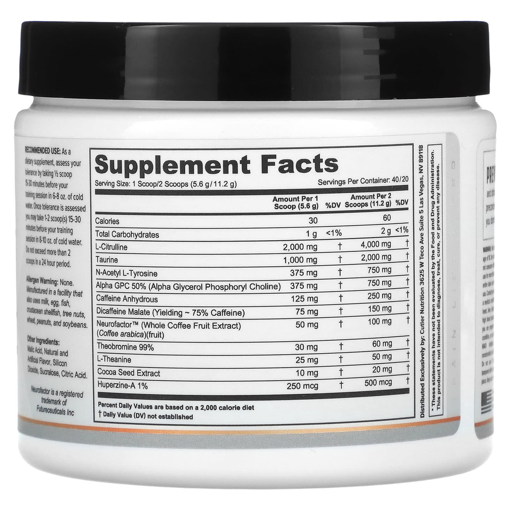 Cutler Nutrition, Prevail, предтренировочная добавка, персик и манго, 224 г (7,9 унции)