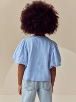 Блуза с вышивкой для девочки Next E64-973, Голубой