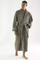 Халат мужской махровый 7235 хаки  Nusa