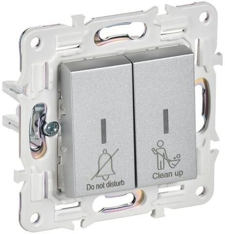 Выключатель 2-кл. SKANDY 10А SK-V16S для отелей с индикацией серебр. IEK SK-V20-2-10-K23