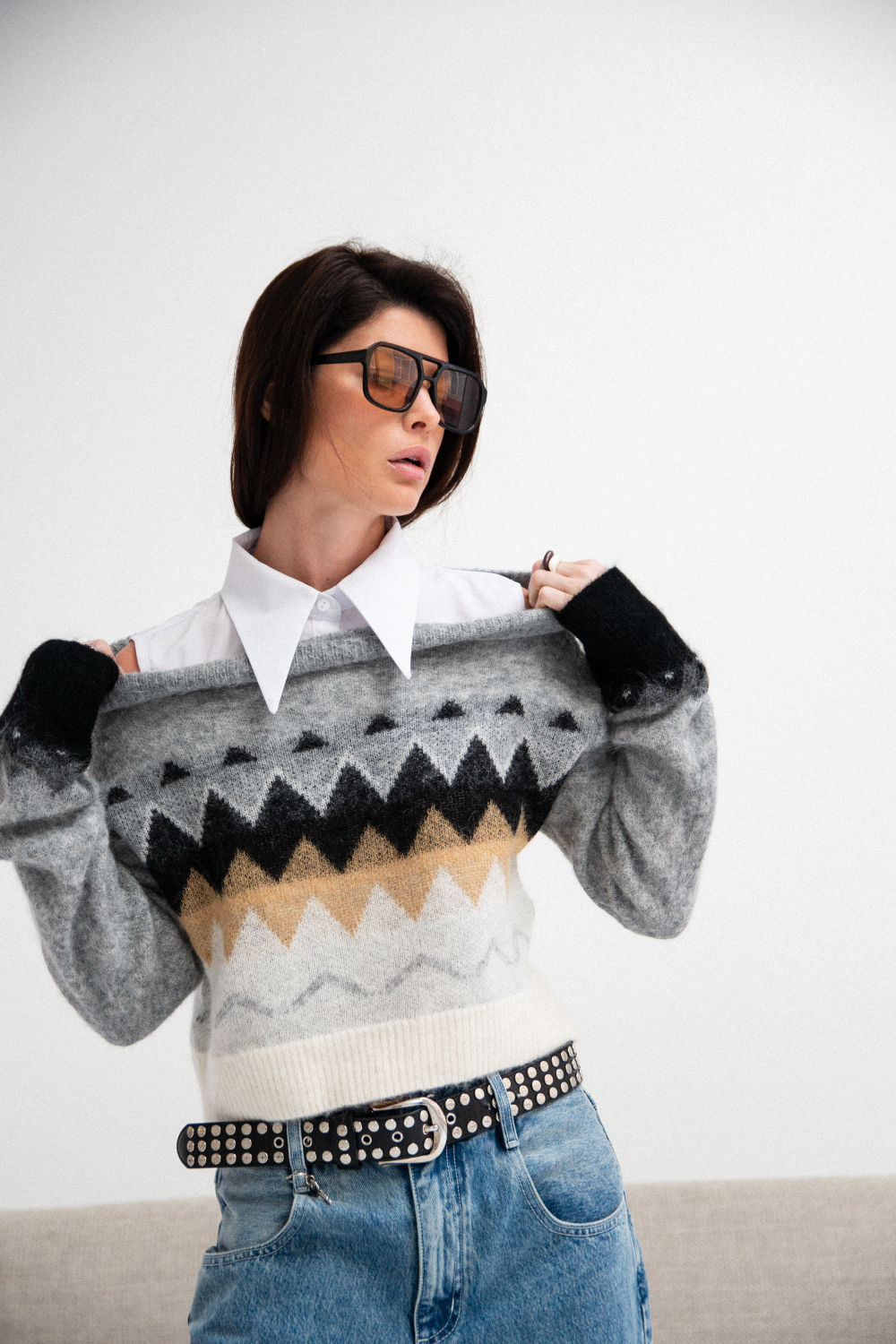 Джемпер с широким воротом KLEO