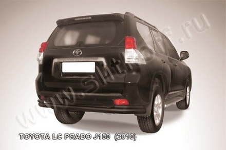 Защита заднего бампера (нержавейка) Toyota Land Cruiser Prado J150 (2009-2013) d76+d42 (черный)