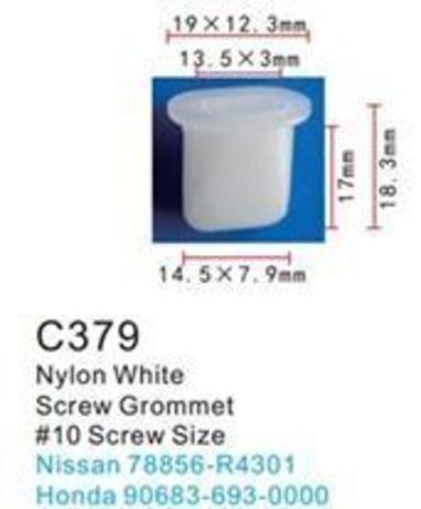 Клипса для крепления внутренней обшивки а/м Ниссан пластиковая (100шт/уп.) Forsage клипса C0379(Nissan)