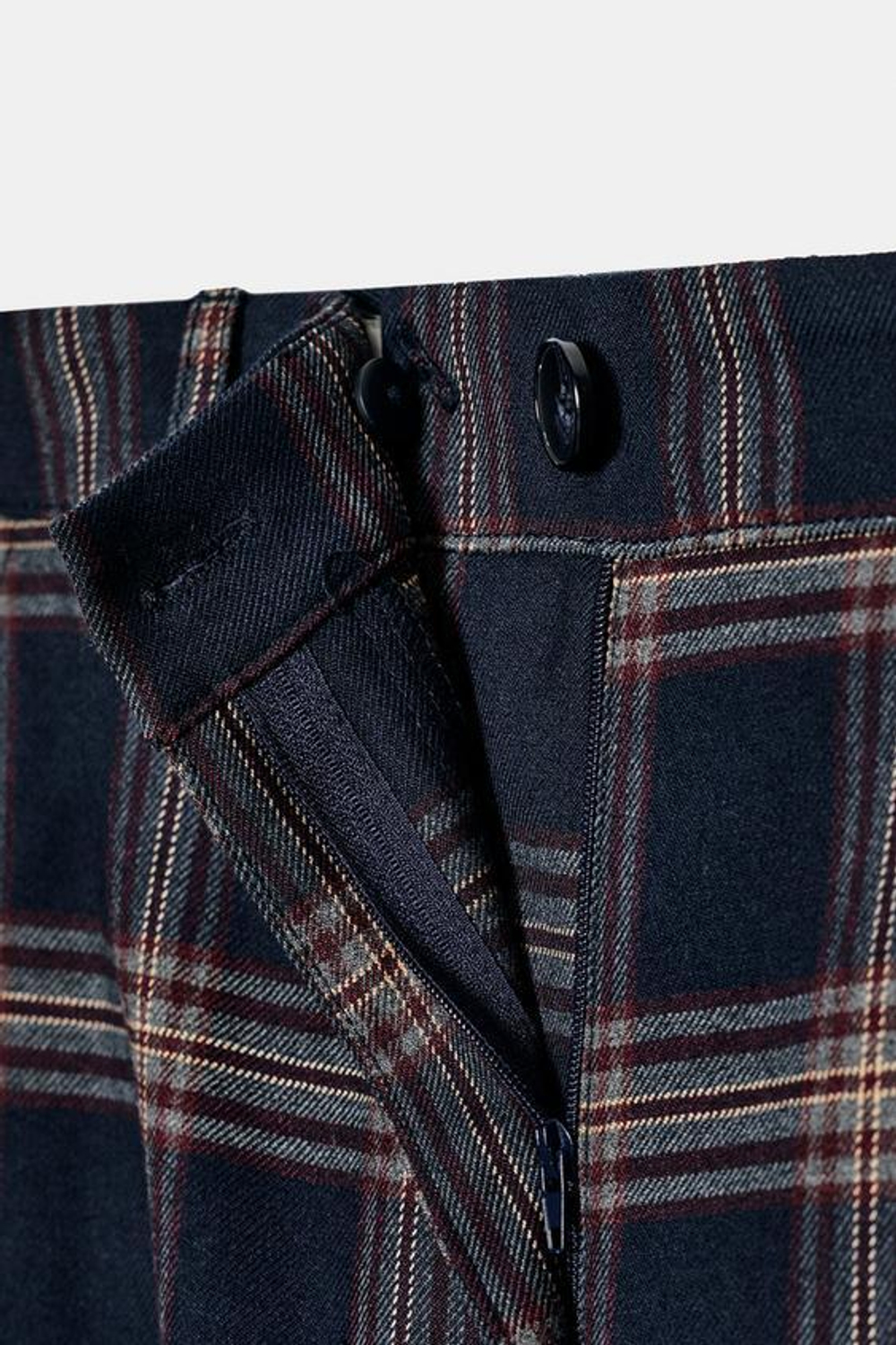 ZARA БРЮКИ КАРГО СВОБОДНОГО КРОЯ В КЛЕТКУ, КРАСНЫЙ/ТЕМНО-СИНИЙ