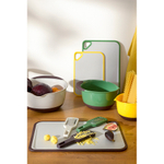 Доска разделочная из пшеничного волокна homi, 44х30 см, светло-серая с темно-сливовым кантом