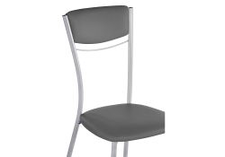 Стул на металлокаркасе Goki с мягкой спинкой серый полимер / светлый мусс