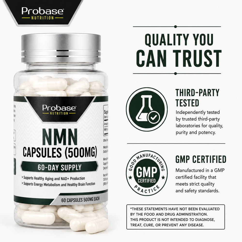 Probase Nutrition, NMN, 500 мг, 60 капсул