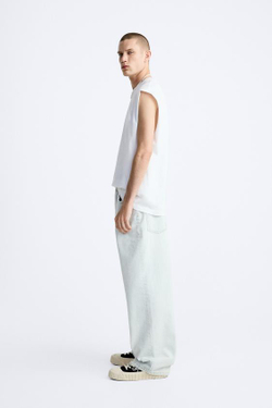 ZARA ДЖИНСЫ BAGGY FIT, НЕБЕСНО-ГОЛУБОЙ