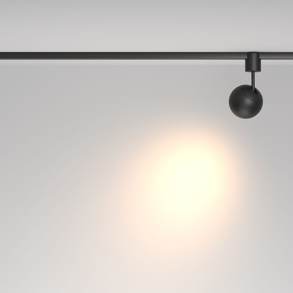 Трековый однофазный светодиодный светильник Maytoni Elasity Sfera TR164-1-8W3K-M-B