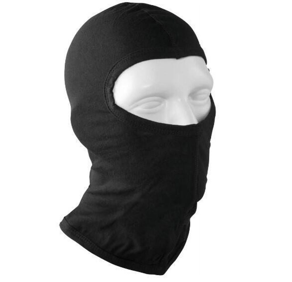 Балаклава черная один прорез х/б