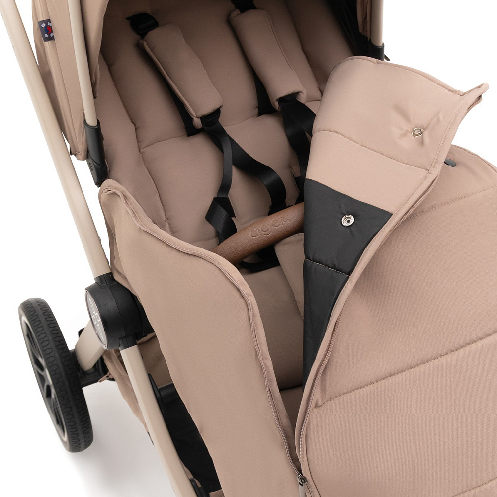 Коляска Agex Prima Pro 3 в 1 с автокреслом i-Safe Black APP232 Beige (Бежевый)