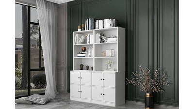 Книжный стеллаж Билли Айден 4 Белый Фасадный 0101 130*40*167 см, Белый   Фиеста