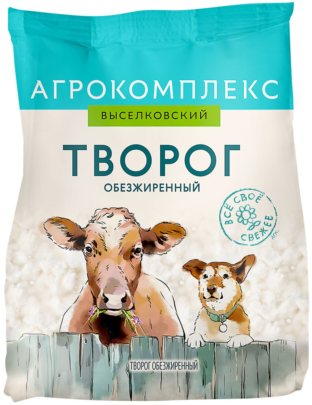 Творог обезжиренный, 300г, п/п упаковка, Агрокомплекс
