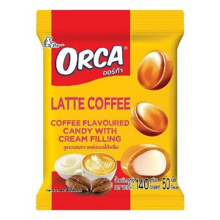 Конфета карамельная Boonprasert "Orca" Latte Coffee со вкусом кофе сливочная начинка, 140г