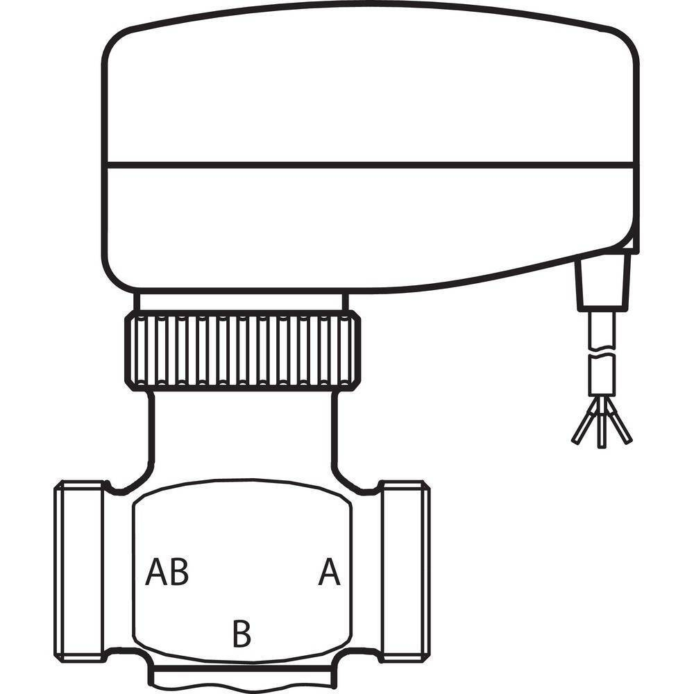 Трехходовой вентиль REHAU MV 25 с приводом (24В) (12442601001)