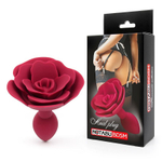 Красная гладкая анальная втулка-роза (Цвет: красный)