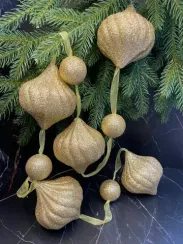 Гирлянда Праздничная 116 см., диаметр 9 см., золотая, пенопласт, Christmas DeLuxe (89417)