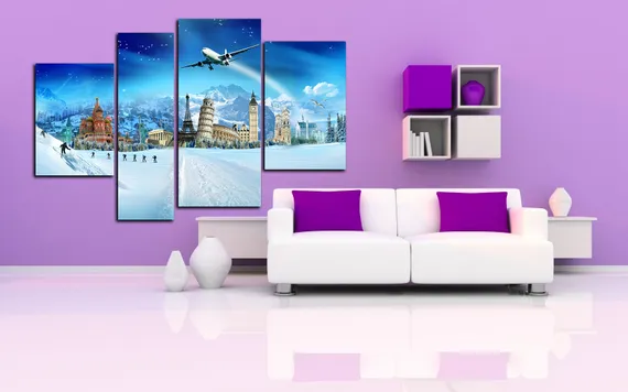 Модульная картина "Россия мир путешествий"